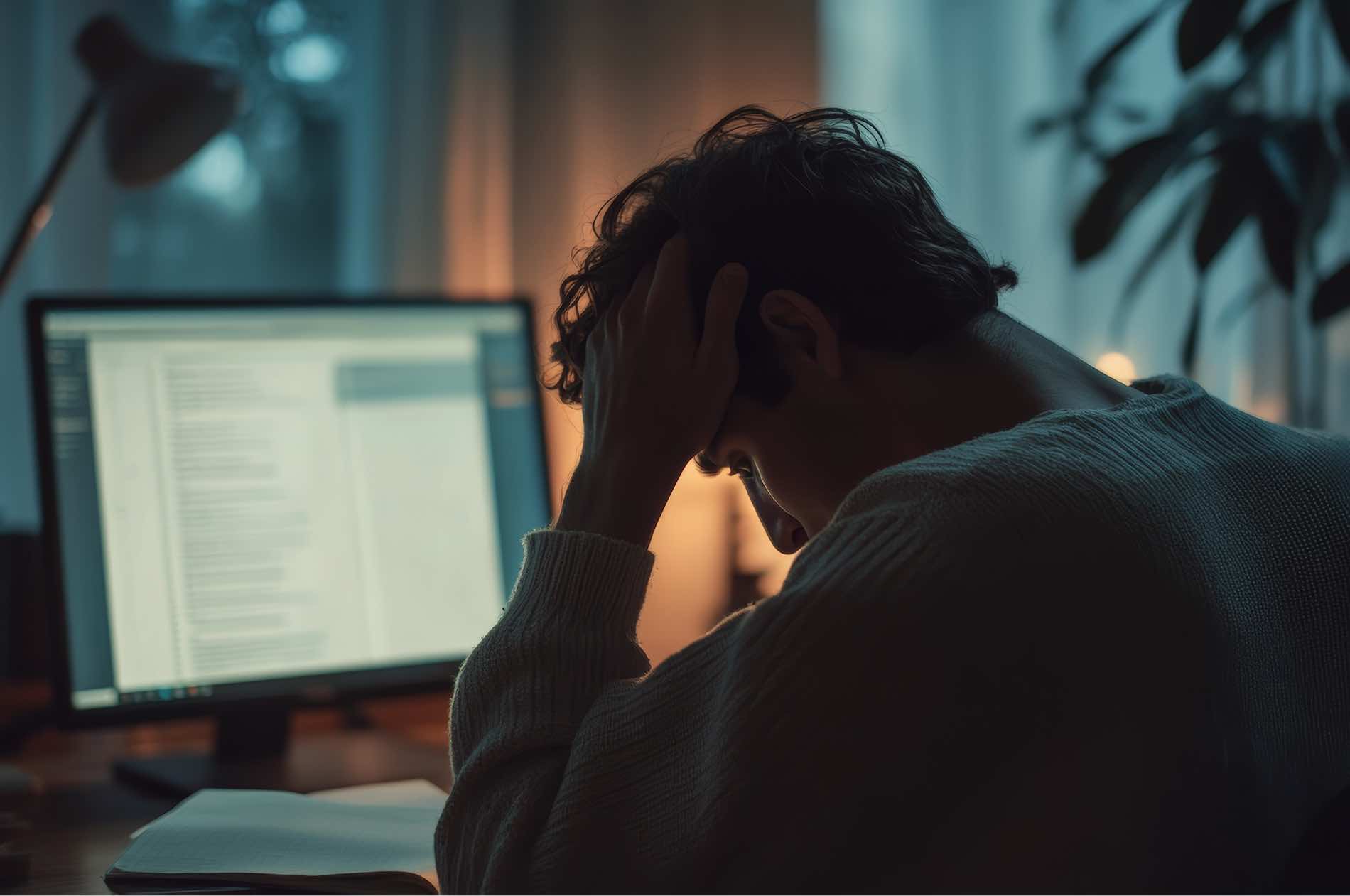 Ragazzo studia notte